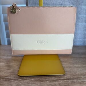 Chloé Parfums Pink and Cream Zip Pouch
